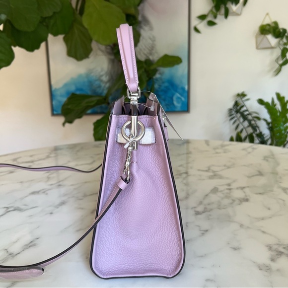 NWT Coach Lane Top Handle Carryall Satchel Crossbody Silver / Ice Purple C8209 - Picture 5 of 14